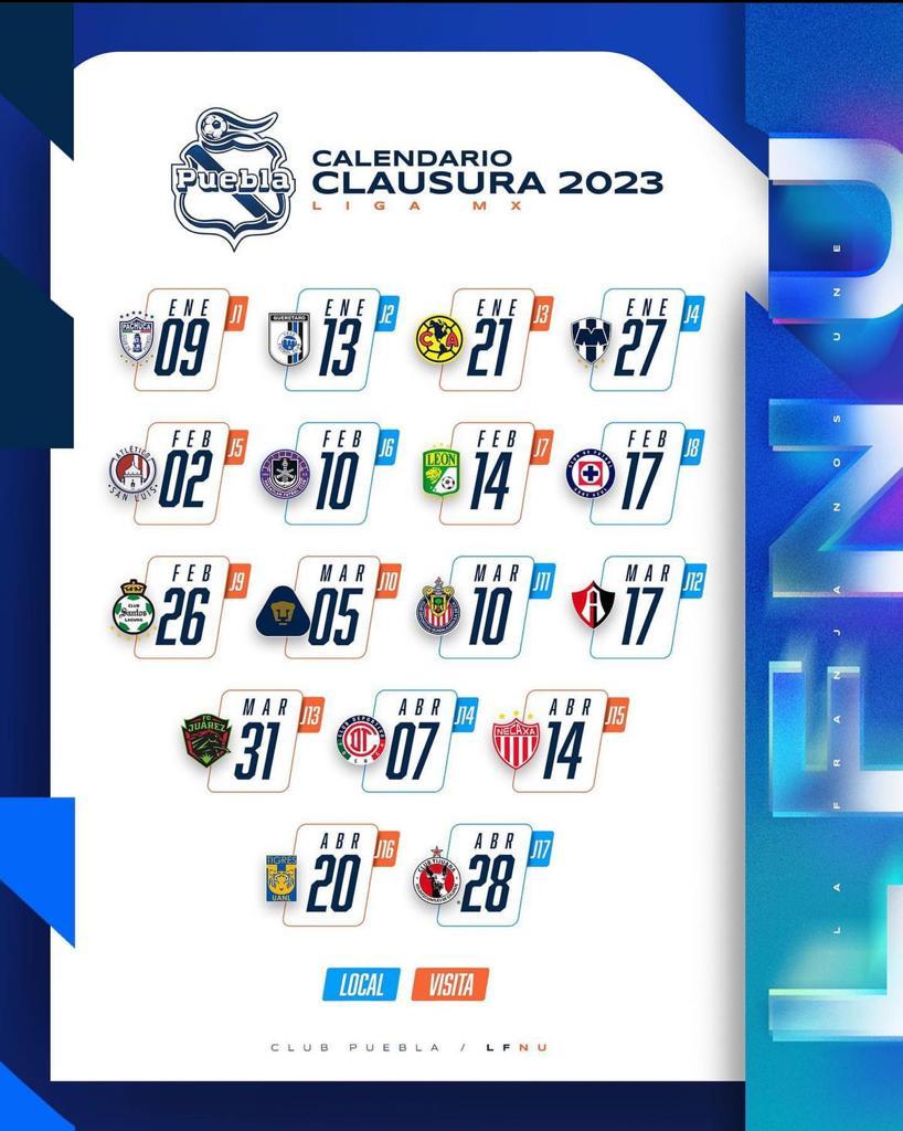 Conoce El Calendario Del Club Puebla Para El Torneo Clausura 2023