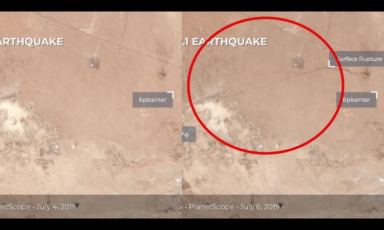 Grieta que dejó terremoto en California se ve desde el espacio