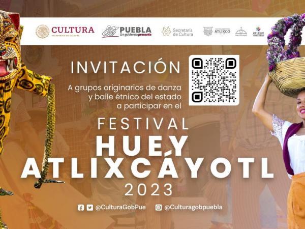 Invita a grupos dancísticos a participar en el Huey Atlixcáyotl 2023