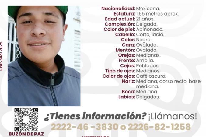Autoridades buscan a José Librado Rendón Parada, joven desaparecido en Puebla