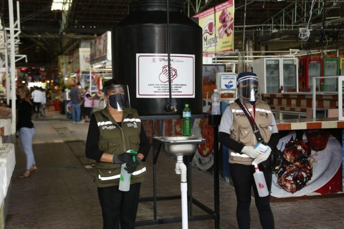 Realizan jornada de limpieza en mercado La Acocota para evitar contagios Covid