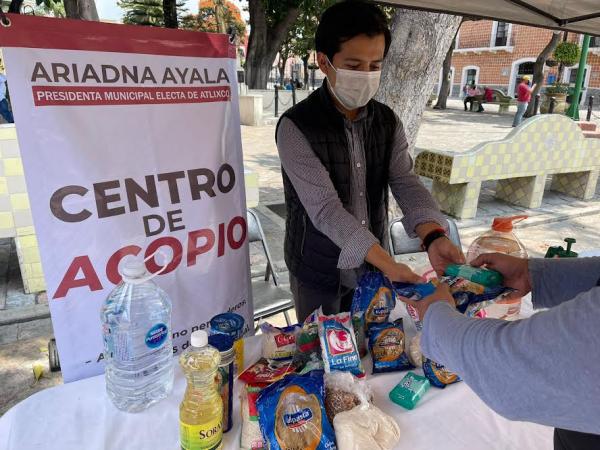 Ariadna Ayala pide víveres para familias de la Sierra Norte