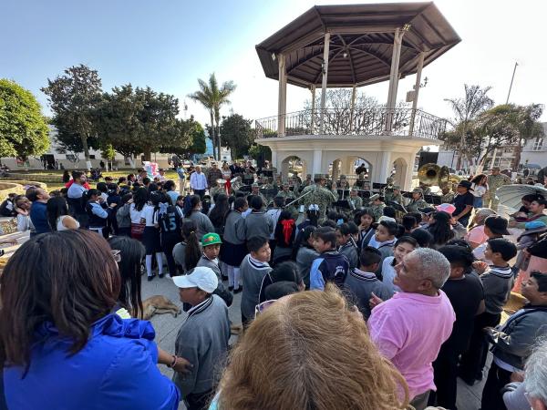 Amozoc recibe a la Banda de Música de la Sexta Región Militar en el Zócalo