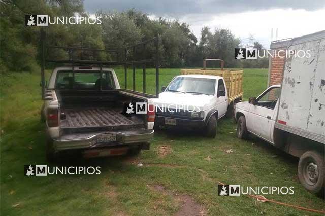 Aseguran cinco camionetas utilizadas por huachicoleros en Texmelucan image 2