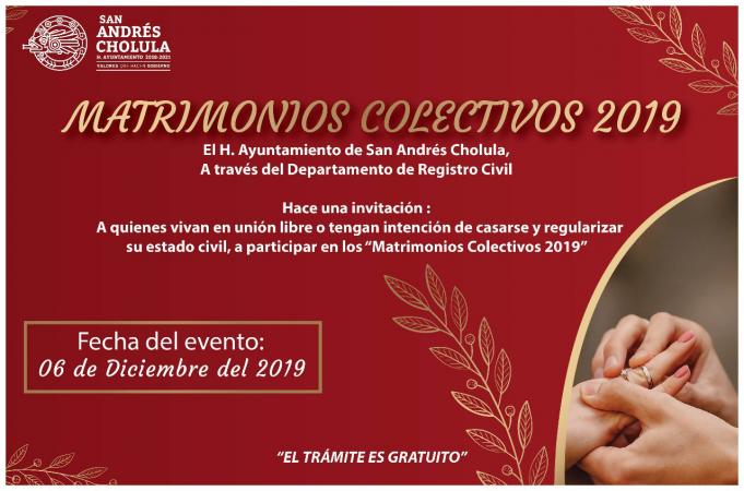 Organiza San Andrés Cholula matrimonios colectivos; habrá rifas