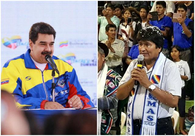 Fotos: Twitter de Nicolás Maduro y Evo Morales