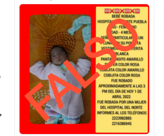 Nota falsa sobre robo de bebé en Hospital General: Secretaría de Salud