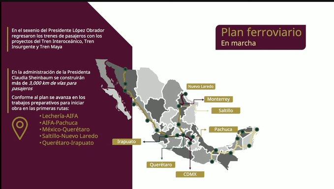 MAÑANERA Sheinbaum presentan Plan Ferroviario del sexenio