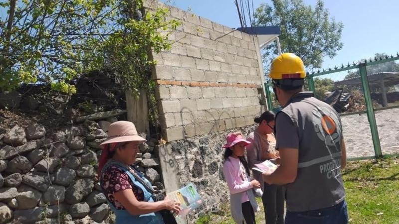 Realiza Protección Civil de Atlixco visita a comunidades cercanas al Popocatépetl