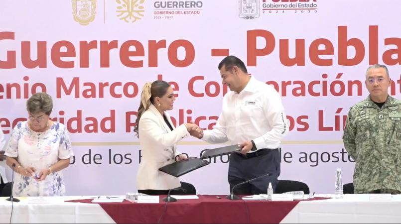 Firma Alejandro Armenta convenio de seguridad en límites territoriales con Guerrero