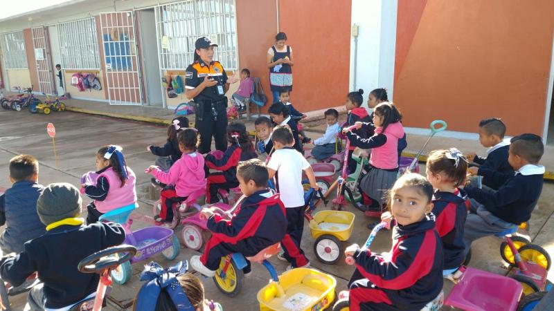 Imparten talleres de educación vial en preescolar de Ocoyucan