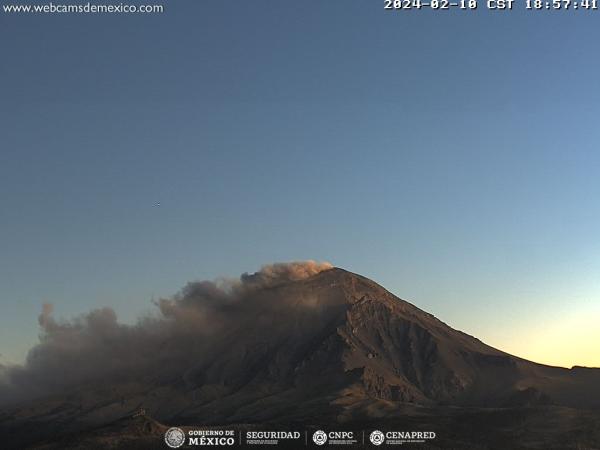Popocatépetl, muy en calma; registra 140 exhalaciones y 60 minutos de tremor