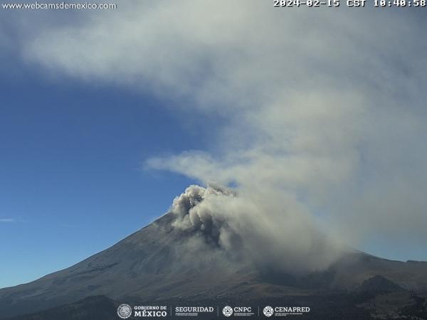 Popocatépetl registra dos sismos y 931 minutos de tremor