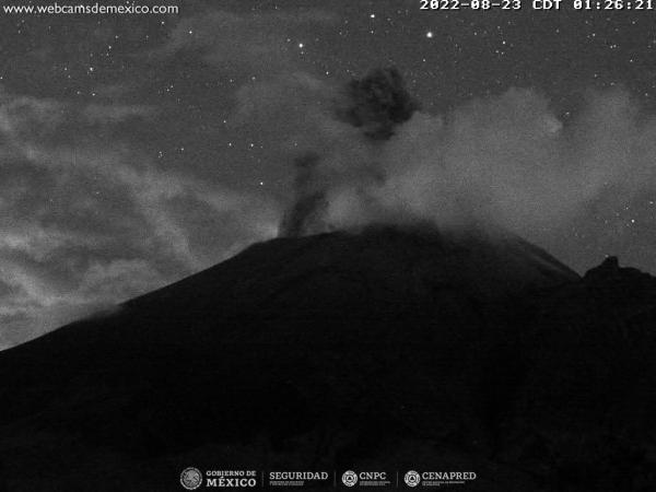 Popocatépetl registra 14 exhalaciones y 13 minutos de tremor en 24 horas