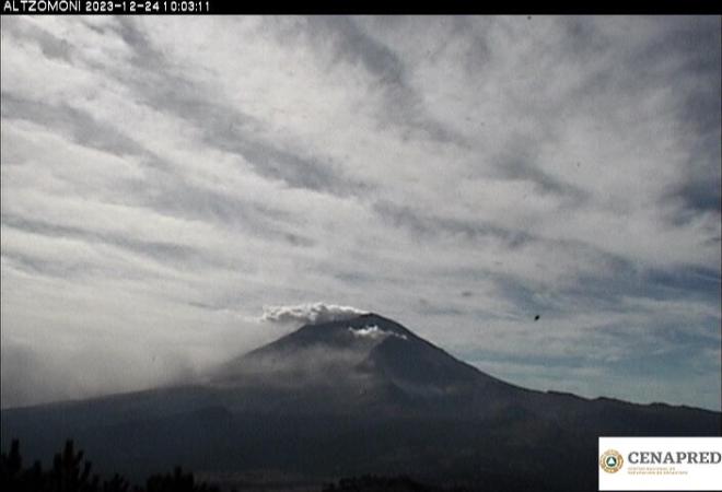 Popocatépetl registra 56 exhalaciones de baja intensidad y 115 minutos de tremor