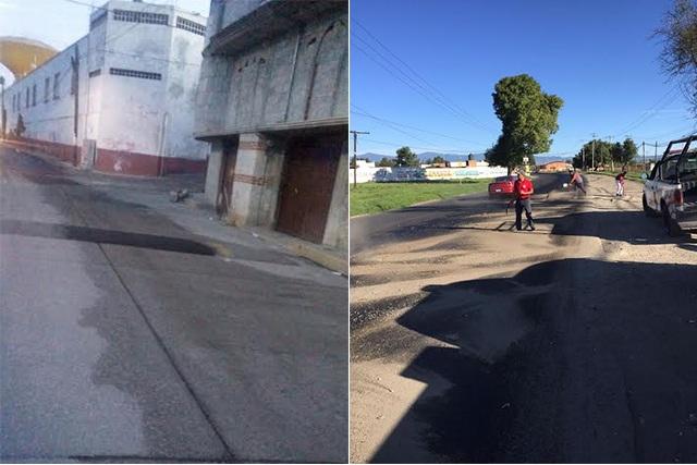 Derrame de combustible en carretera alerta a vecinos en Texmelucan image 5