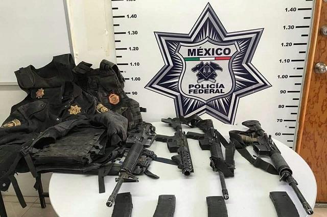 Falso policía es detenido con armas largas, en Serdán
