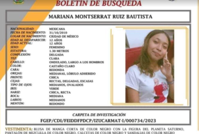 Desaparece una menor de 12 años en Izúcar