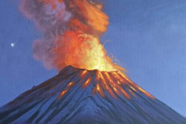 Muralista atlixquense montará exposición sobre el Popocatépetl