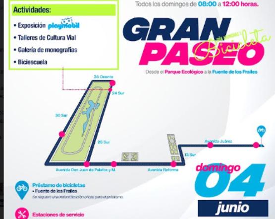 Ayuntamiento de Puebla celebrará el Día Mundial de la Bicicleta con rodada