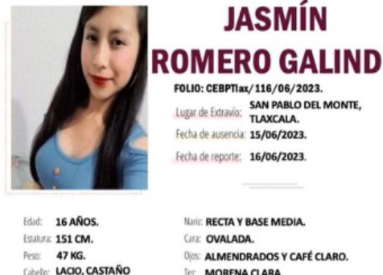 Jasmín de 16 años desapareció en San Pablo del Monte