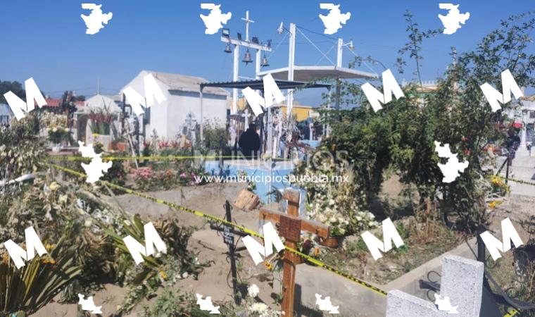 Intentan exhumar cadáver del panteón de Huejotzingo