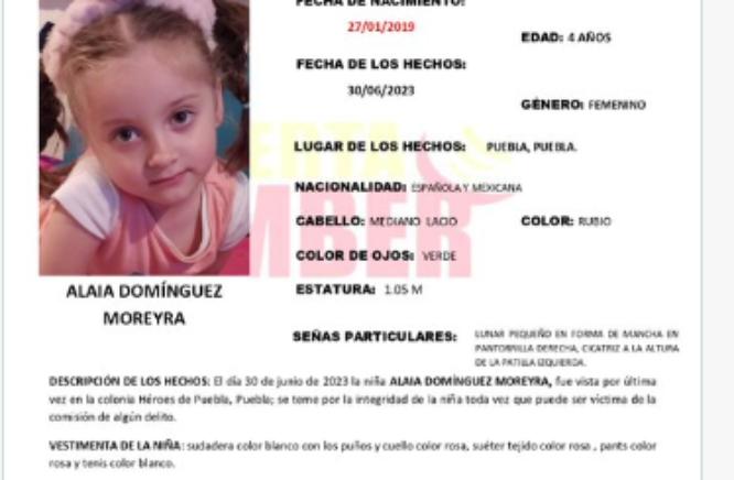 Alaia de 4 años desapareció en la colonia Héroes