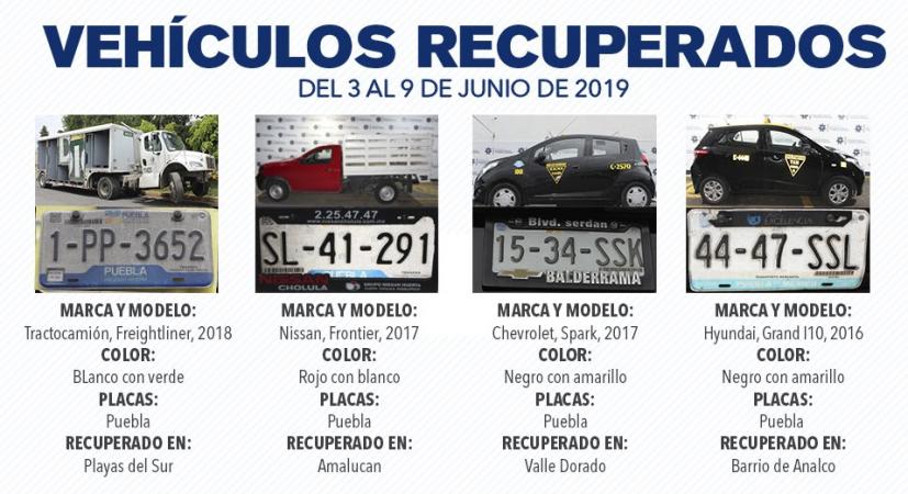 Recuperan ocho vehículos en la capital poblana image 1
