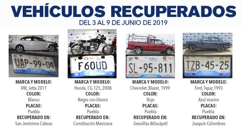 Recuperan ocho vehículos en la capital poblana image 2