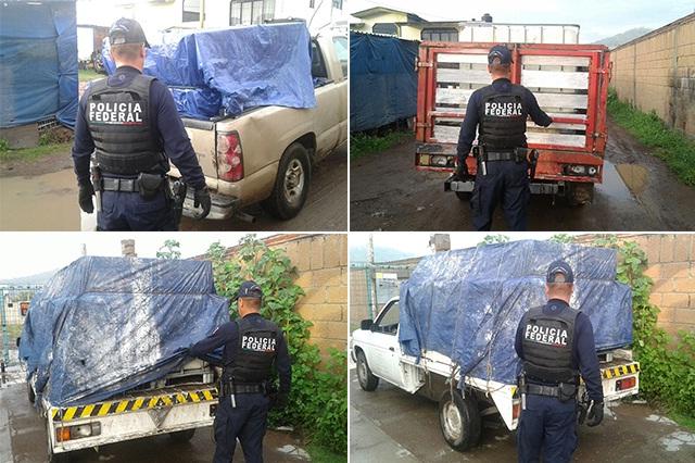 PF asegura 4 vehículos ligados al robo de combustible: Texmelucan