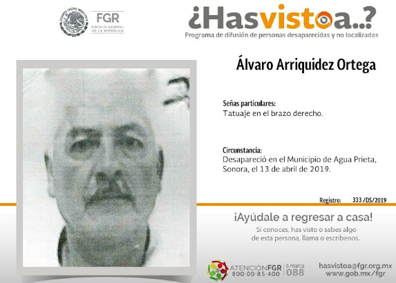 En Sonora se busca a Jesús Álvaro Arriquidez