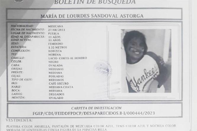 María de Lourdes de 11 años desapareció en la colonia Emiliano Zapata