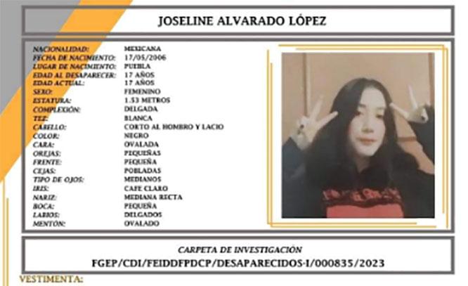 Joseline de 17 años se extravió en San Andrés Cholula