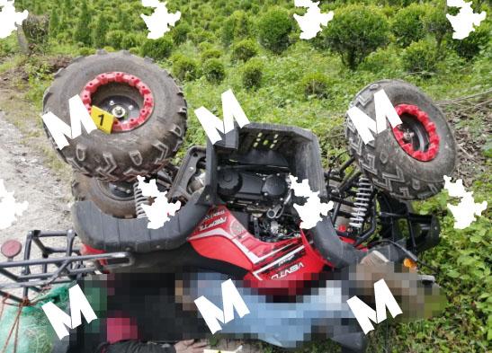 Muere Gustavo al caerle su cuatrimoto encima en Huauchinango