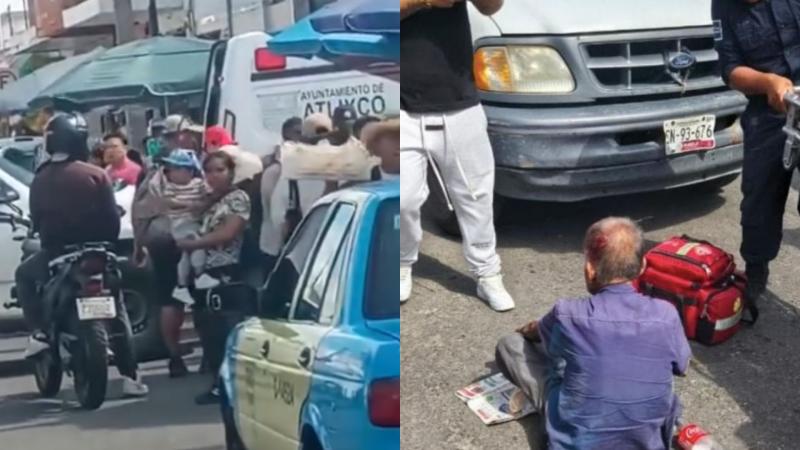 En Atlixco, conocido voceador discapacitado fue atropellado por una camioneta