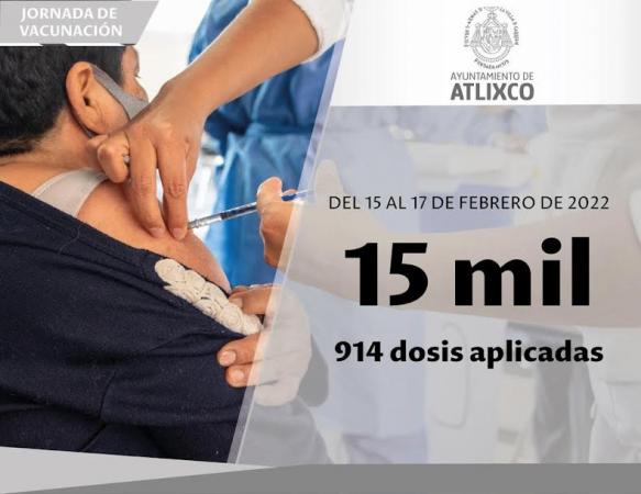 Casi 80% de atlixquenses se han vacunado en jornadas covid19