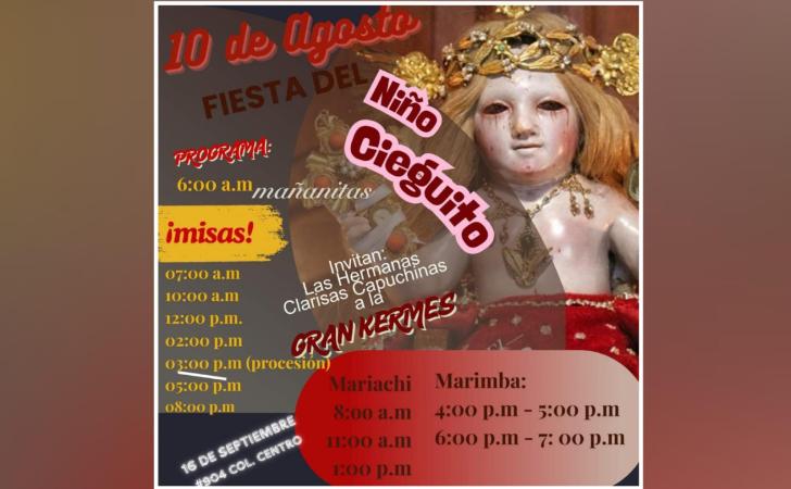 Las Hermanas Capuchinas invitan a la Fiesta del Santo Niño Cieguito