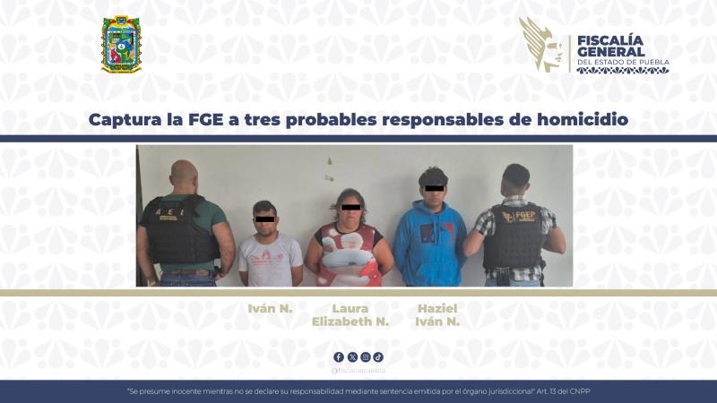 Captura FGE a tres responsables de homicidio de hombre en Galaxia Bosques de Manzanilla