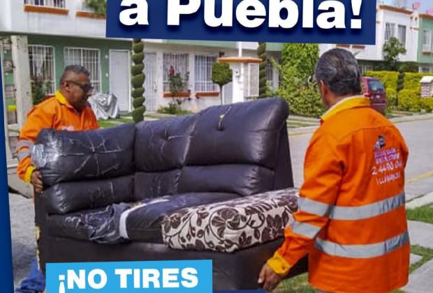 Ayuntamiento de Puebla pide aprovechar el servicio gratuito de descacharrización