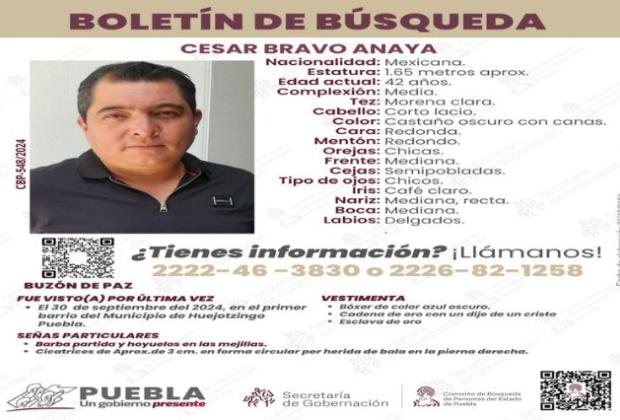 Hallan sin vida a César Bravo Anaya en San Martín Texmelucan