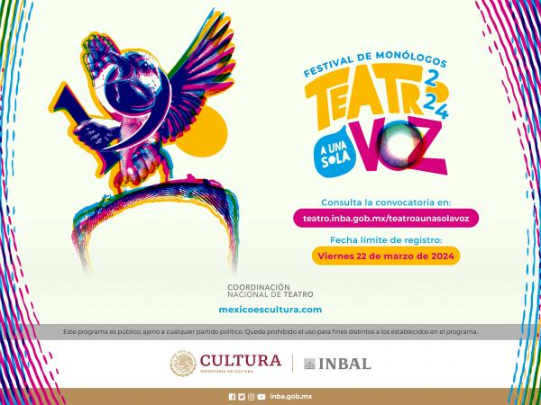 Convocan gobiernos estatal y federal al Festival de Monólogos 2024