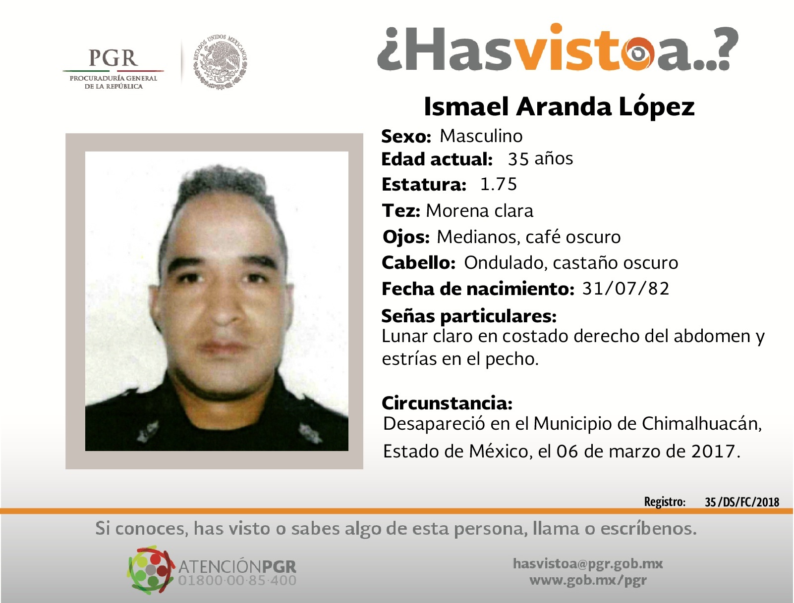 Ayúdanos a localizar a Ismael Aranda