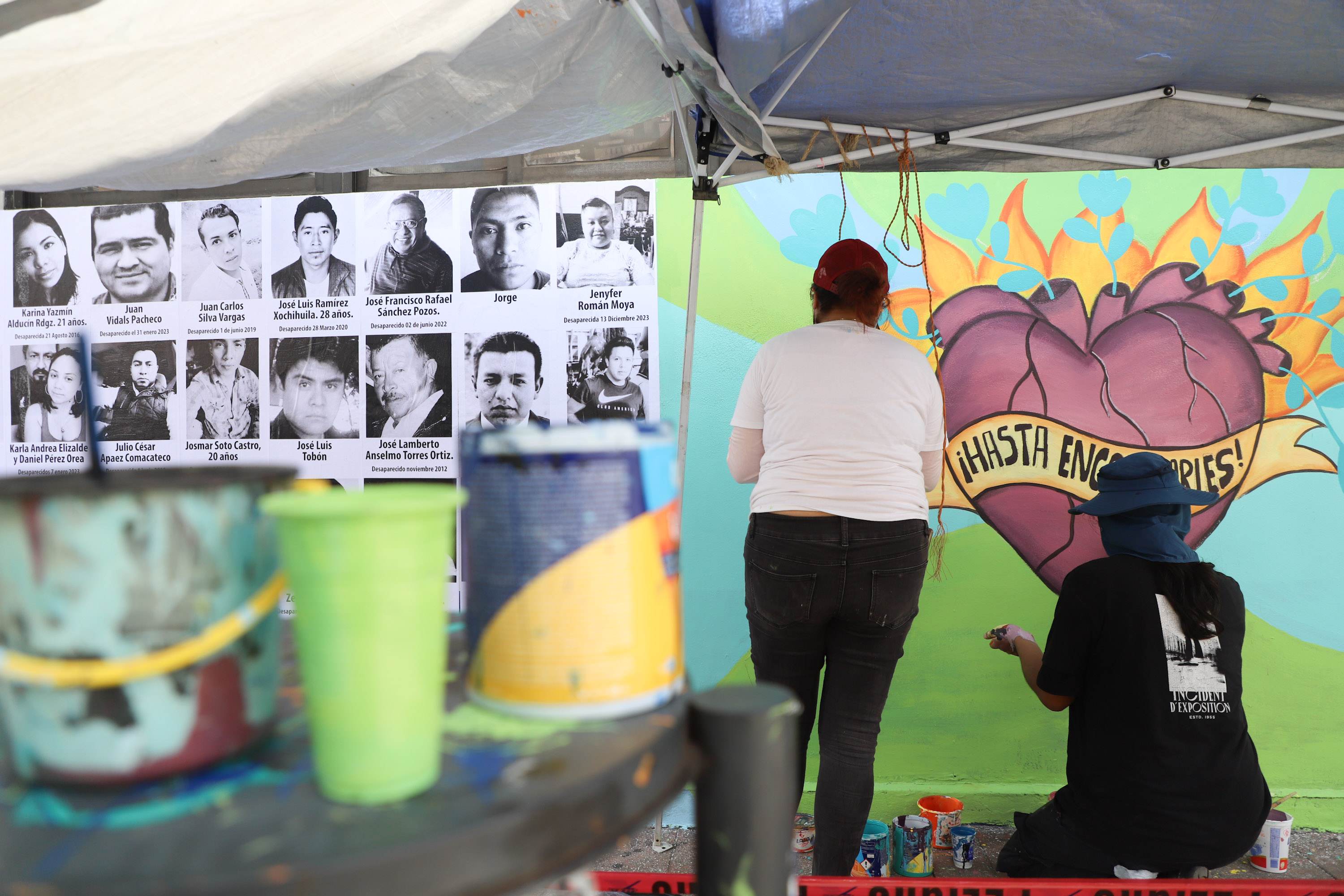 Realizan Mural Colectivo para Búsqueda de Nuestros Desaparecidos