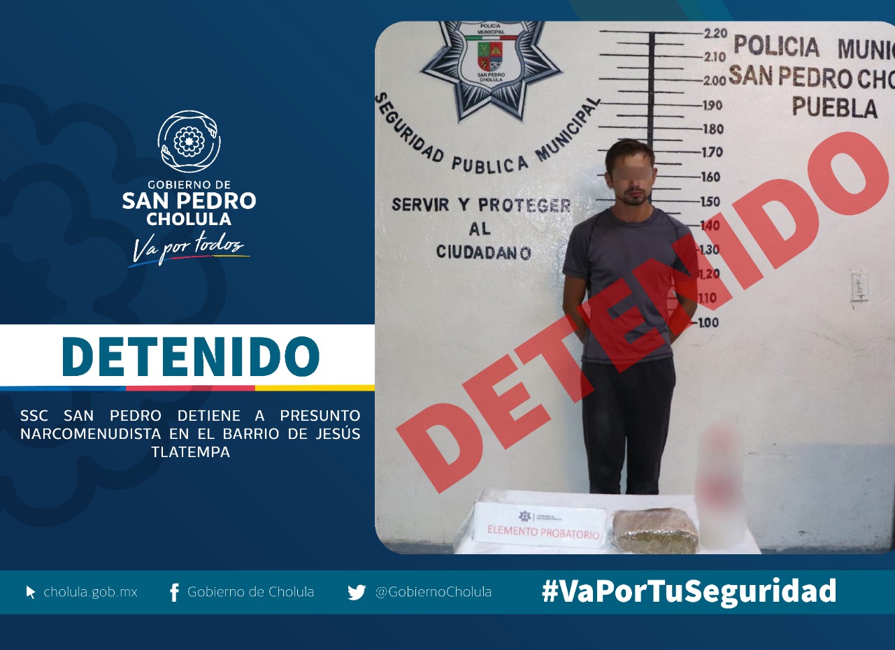 Lo detienen en el Barrio de Jesús Tlatempa en SPCH