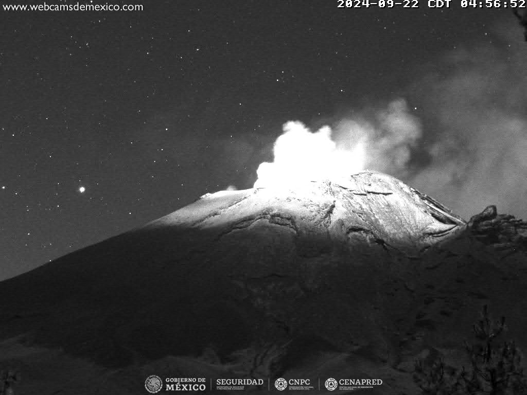 Popocatépetl registra actividad moderada con detectaron 52 exhalaciones