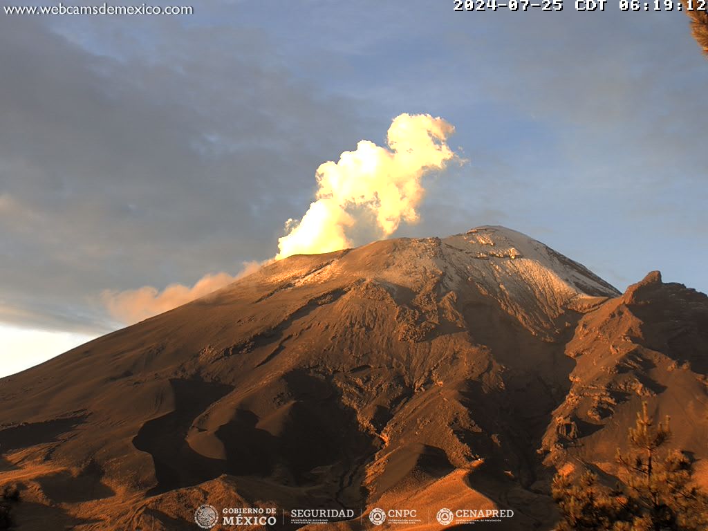 Popocatépetl registra 36 exhalaciones en 24 horas