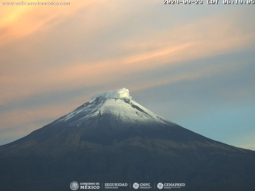 Popocatépetl registra 26 exhalaciones y 93 minutos de tremor