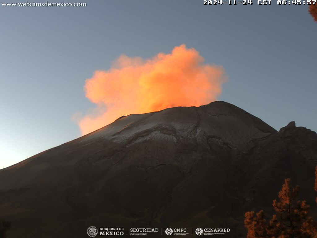 Popocatépetl registra 42 exhalaciones y 131 minutos de tremor