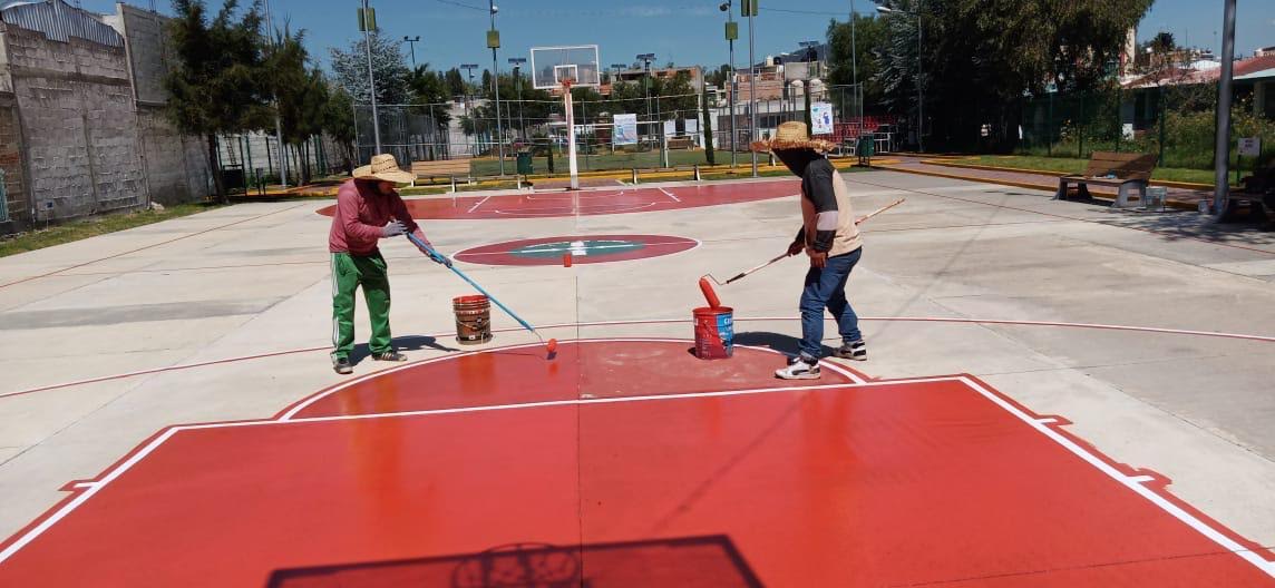 Norma Layón rehabilita espacios deportivos de Texmelucan