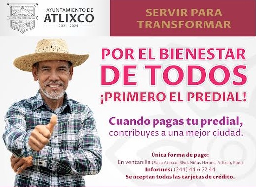 Promueve Atlixco descuentos en materia de predial